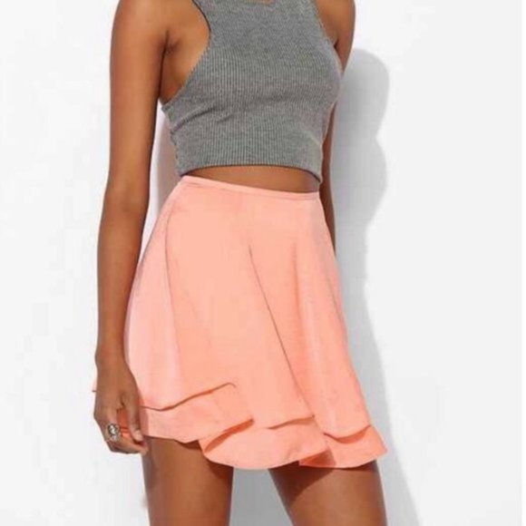 Urban Outfitters Dresses & Skirts - Urban Outfitters Silence + Noise Skirt 6 Ashton Double Layer Peach Orange Mini